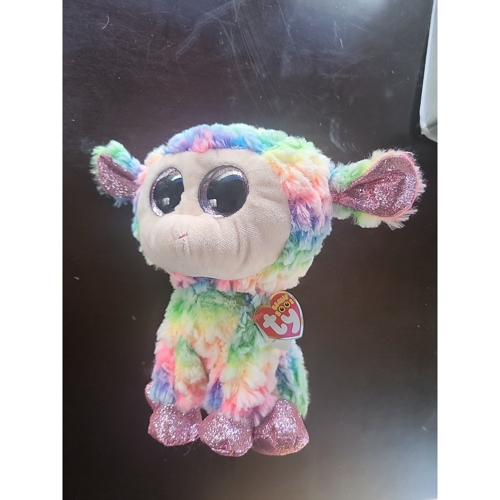 Ty Beanie Boos‎ Daffodil the Lamb Medium 9" Stuffed Animal w/ Heart Tag retired